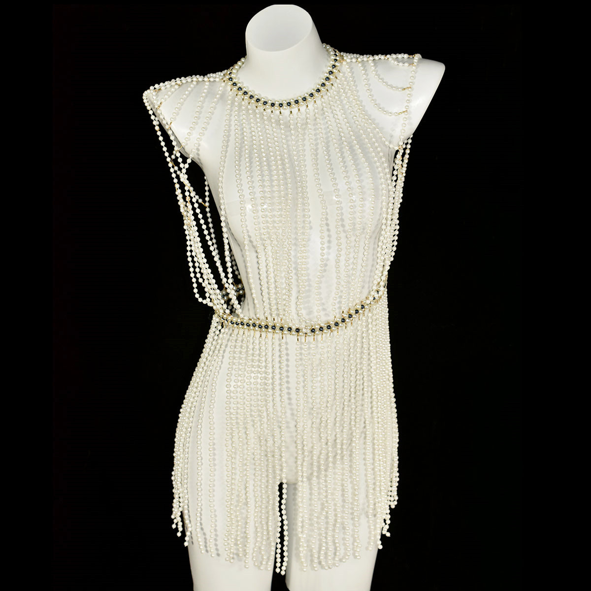 Body Jewelry Retainers - Classic Long Tasseled Faux Pearl Dress